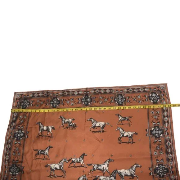 Pendleton Herd of Horses Silk Square Scarf Western Southwest 34x34 - Picture 4 of 9